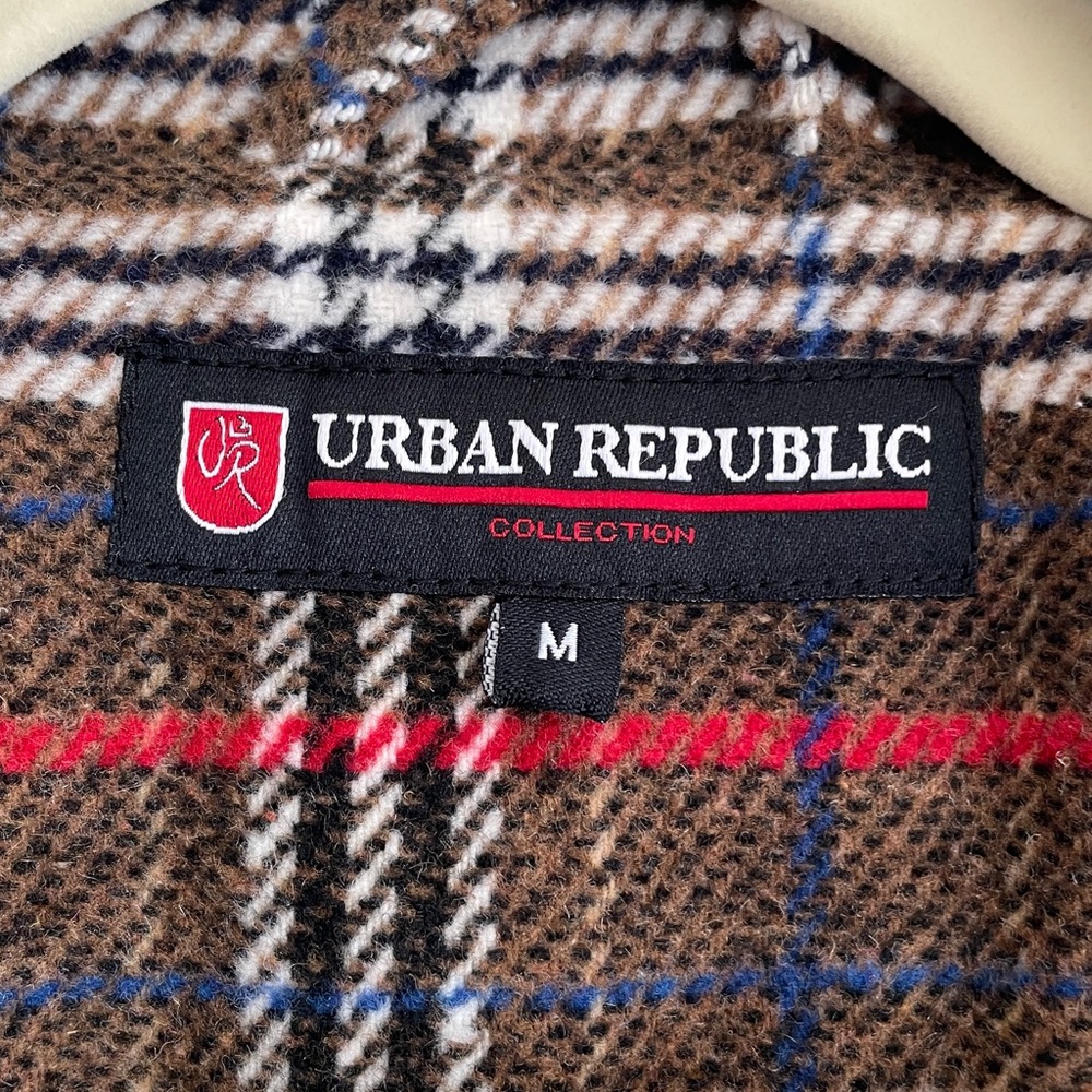 Urban Republic plaid long coat jacket shacket blazer preppy academia holiday M - Picture 6 of 14